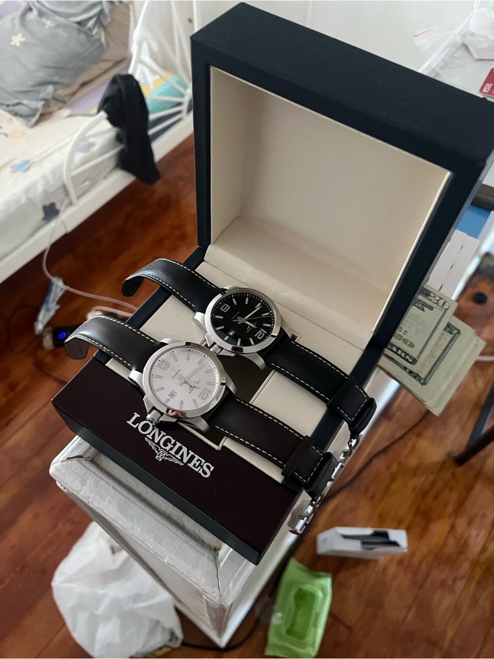 Longines Dual Watch with Black and White Dials
